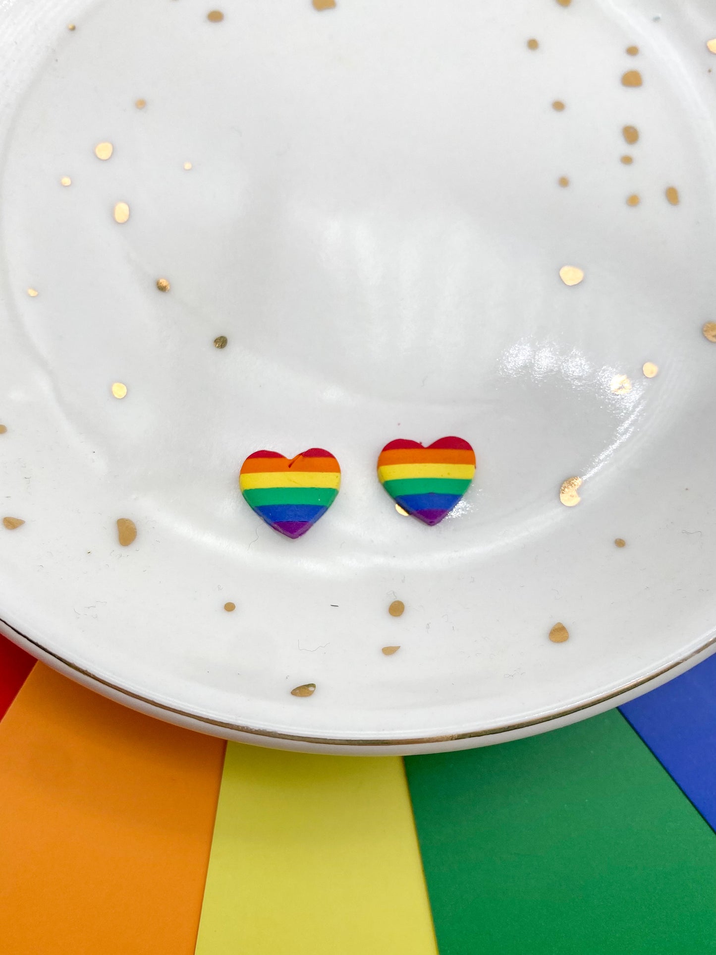 Mini Heart Pride Studs - Balooga Designs