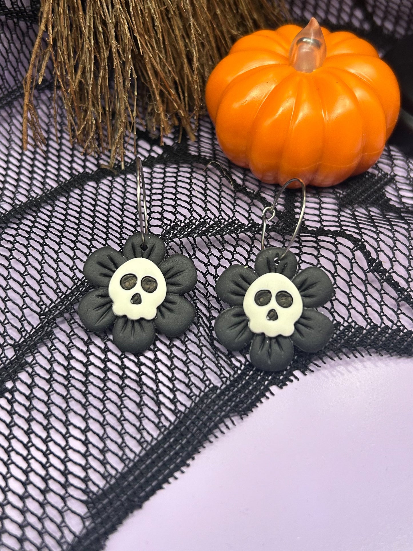 Flower Power Skull Hoops