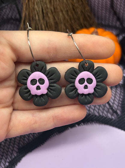 Flower Power Skull Hoops