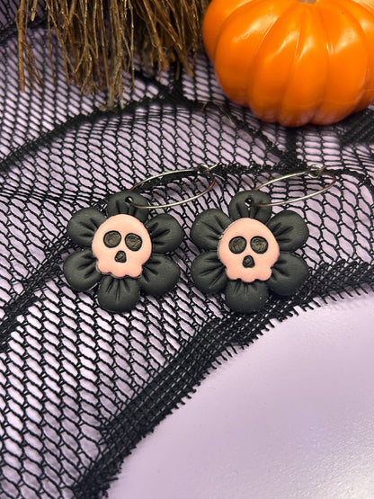 Flower Power Skull Hoops