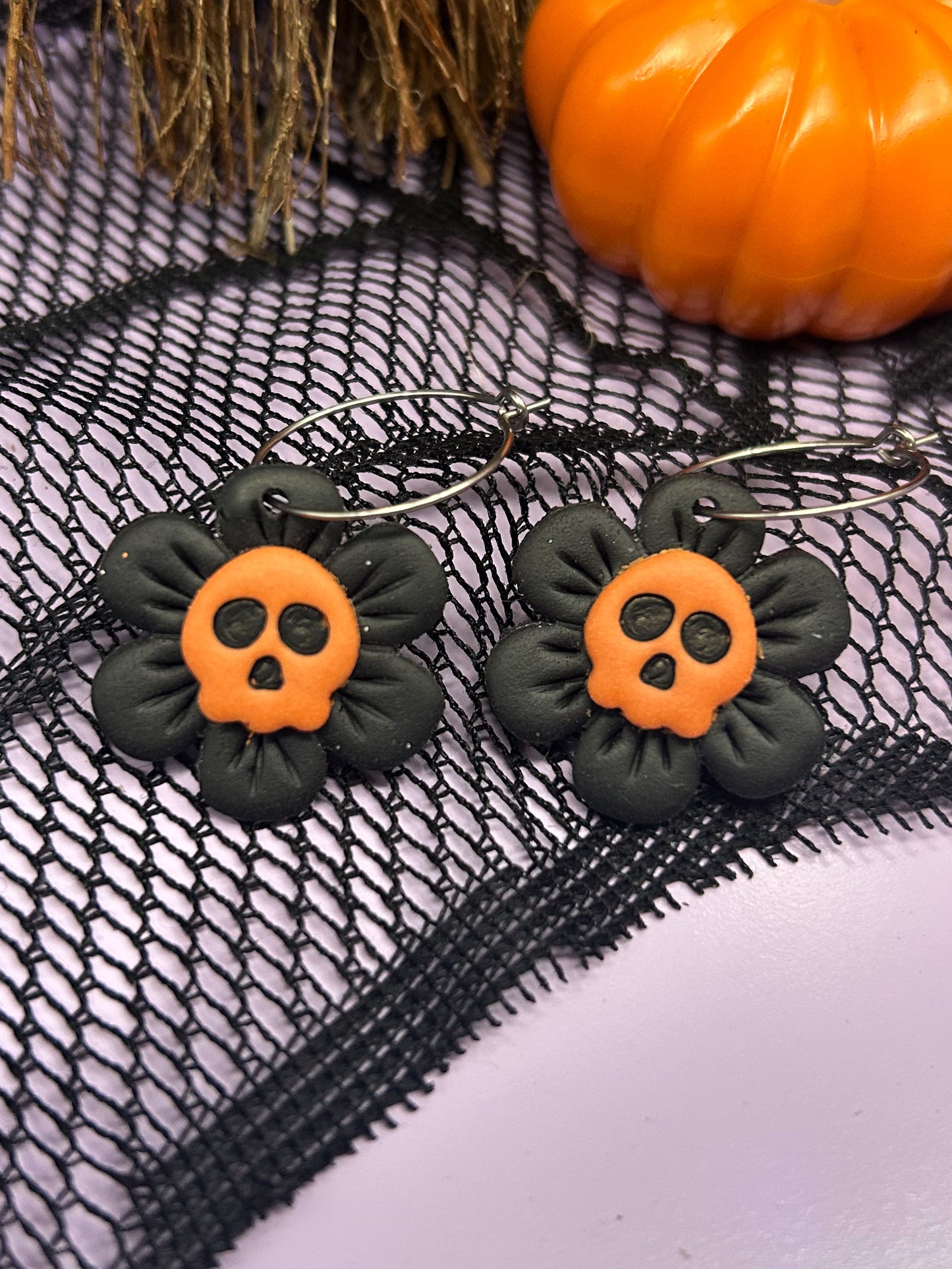 Flower Power Skull Hoops