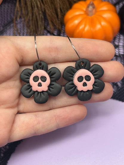 Flower Power Skull Hoops