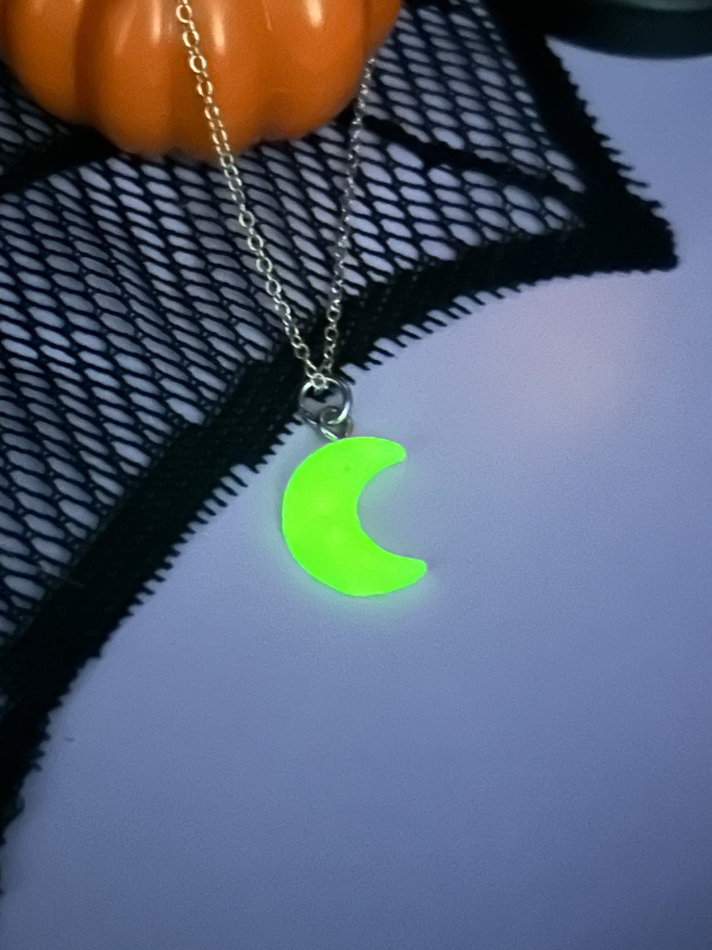 Glow-in-the-Dark Crescent Moon Necklace