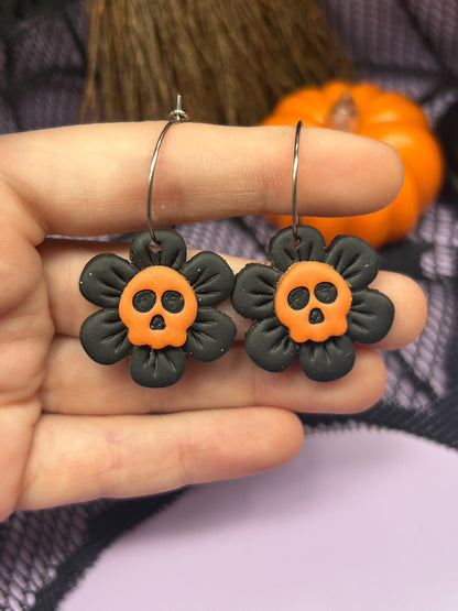 Flower Power Skull Hoops