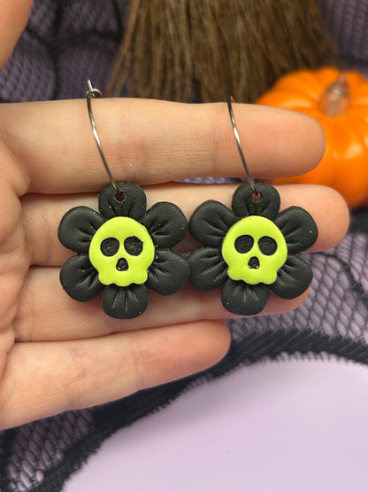 Flower Power Skull Hoops