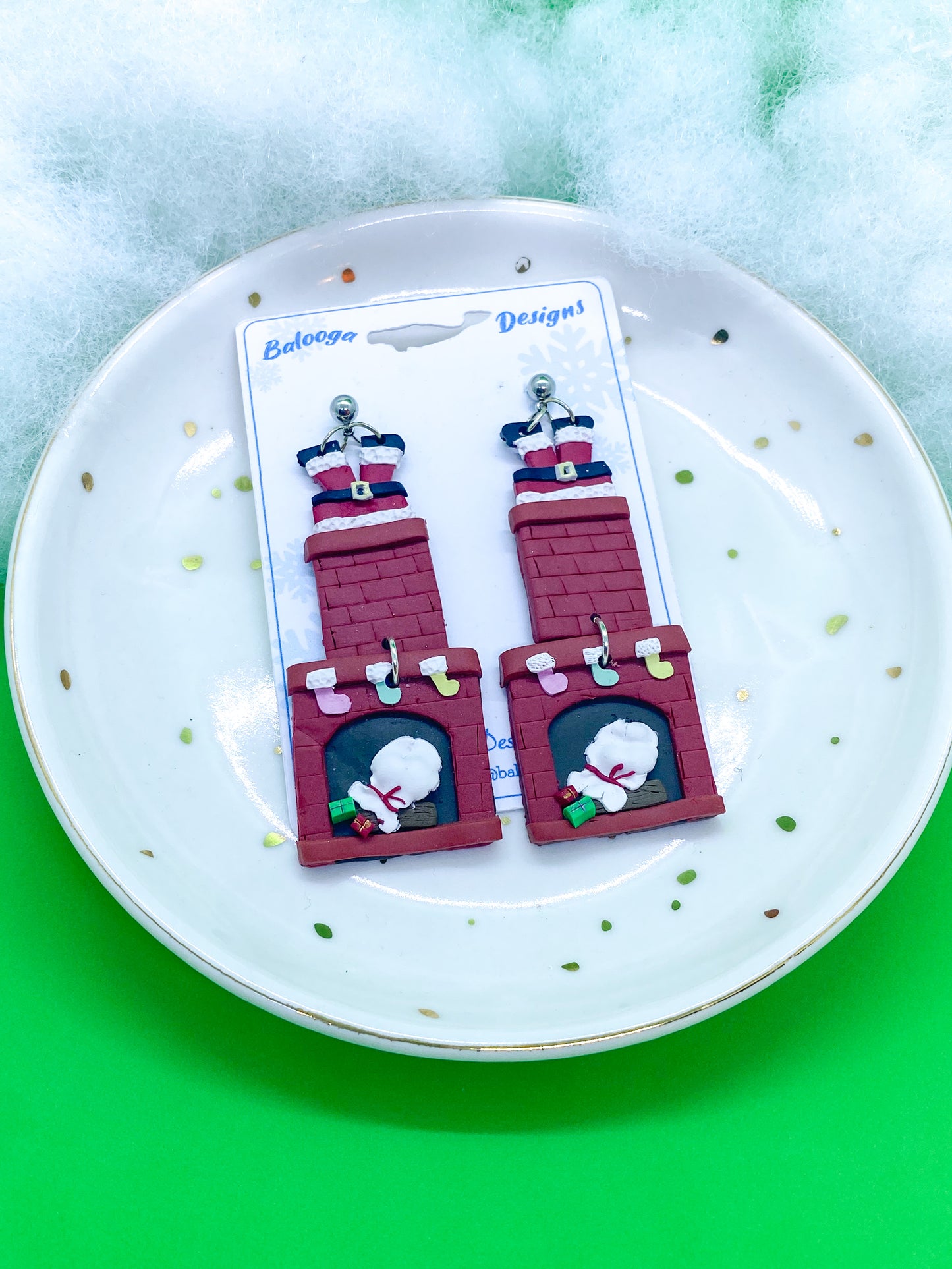 Santa’s Stuck Dangle Earrings - Balooga Designs