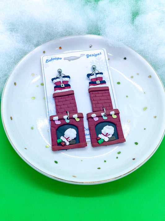 Santa’s Stuck Dangle Earrings - Balooga Designs