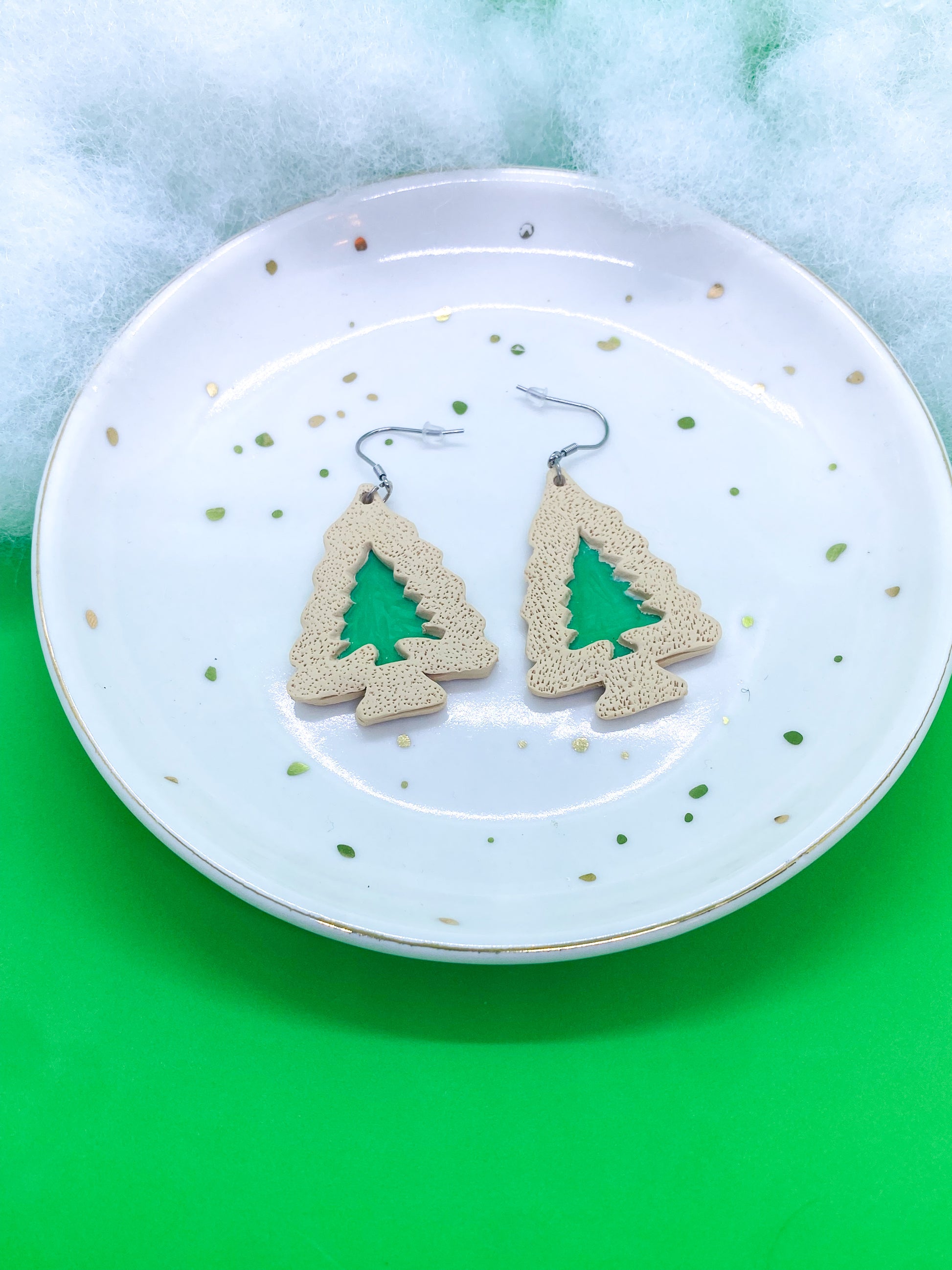 Stained Glass Tree Cookie Earrings - Balooga Designs