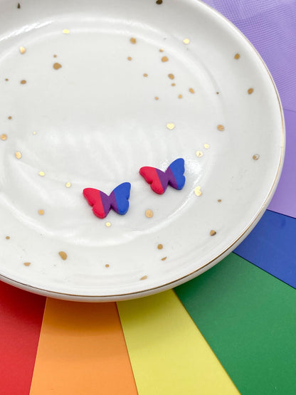 Small Butterfly Pride Studs - Balooga Designs