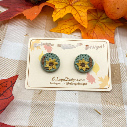 Fall Floral Stud Earrings