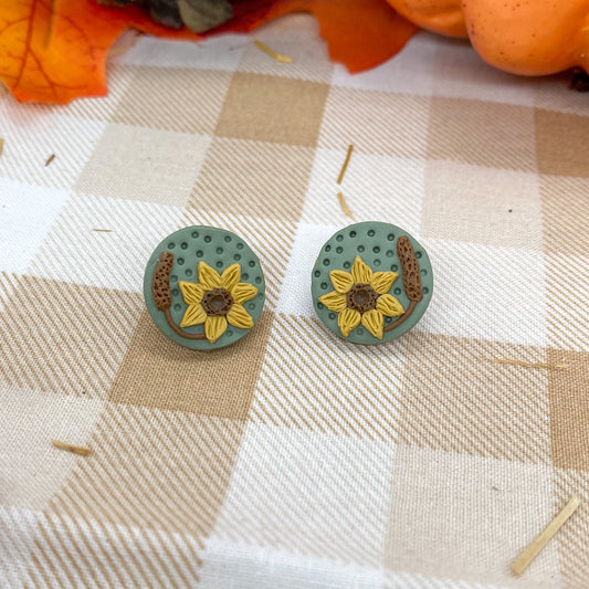 Fall Floral Stud Earrings