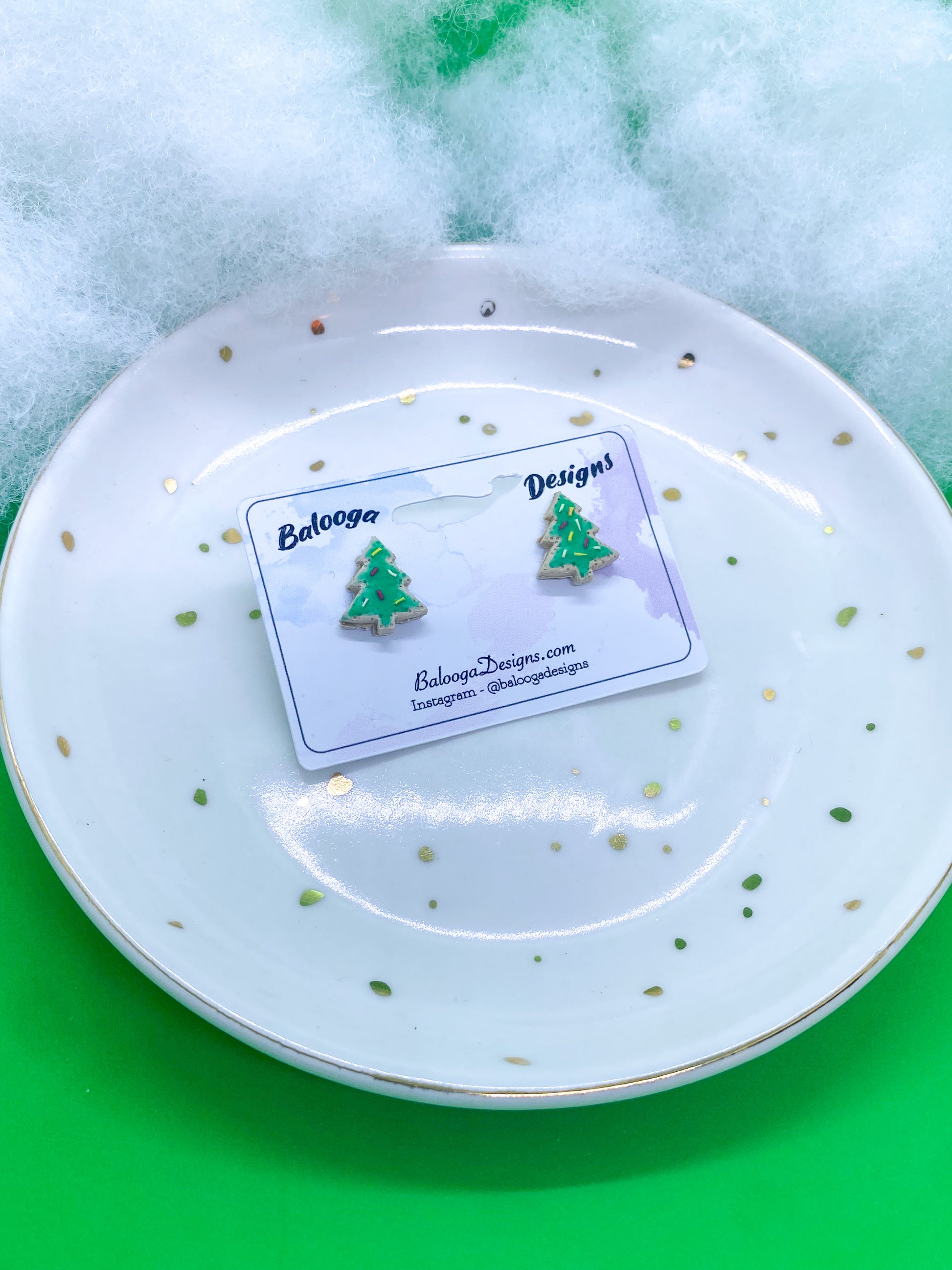 Christmas Tree Cookie Studs - Balooga Designs