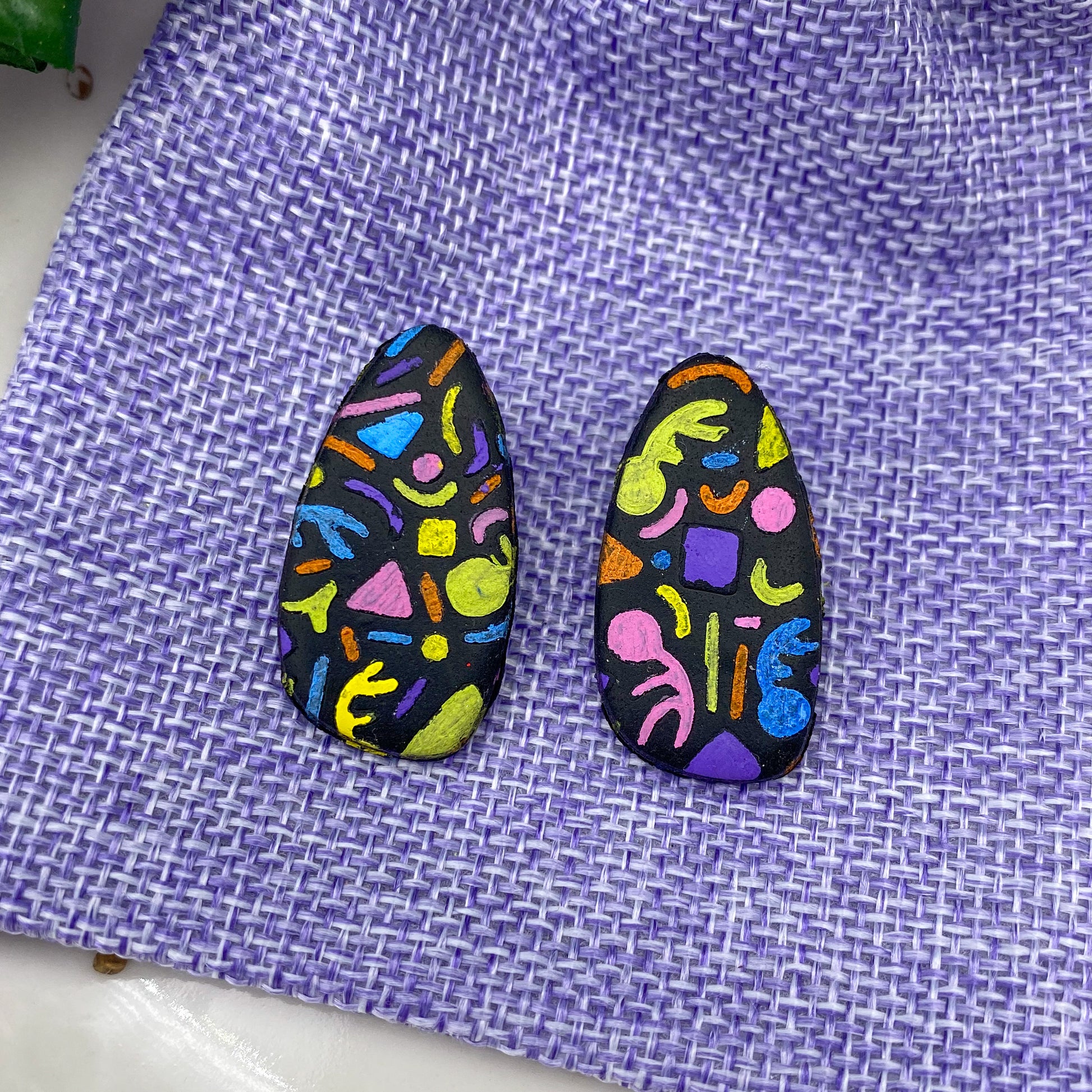 Neon Skipping Stone Studs - Balooga Designs