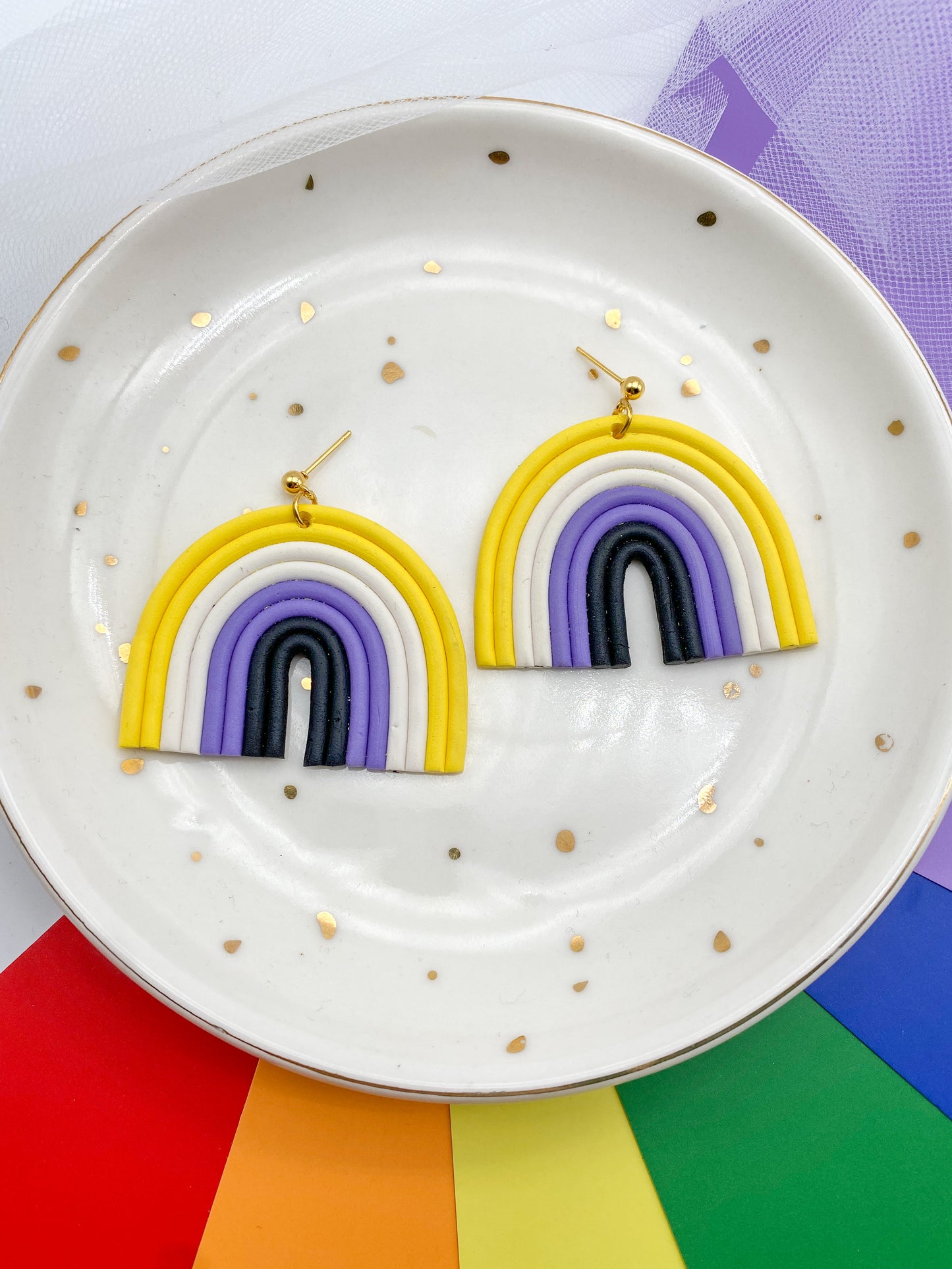 Rainbow Statement Pride Dangles - Balooga Designs