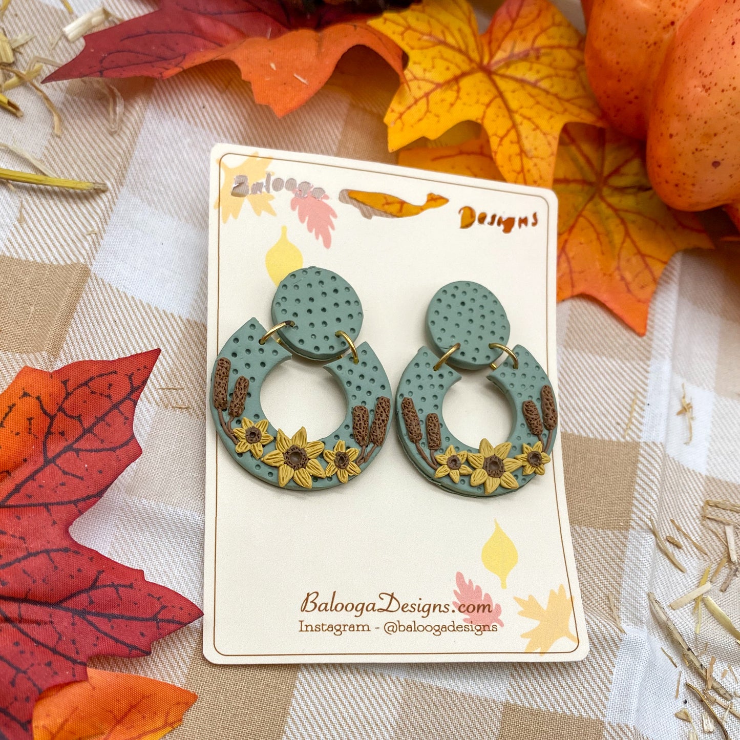 Fall Floral Dangle Earrings