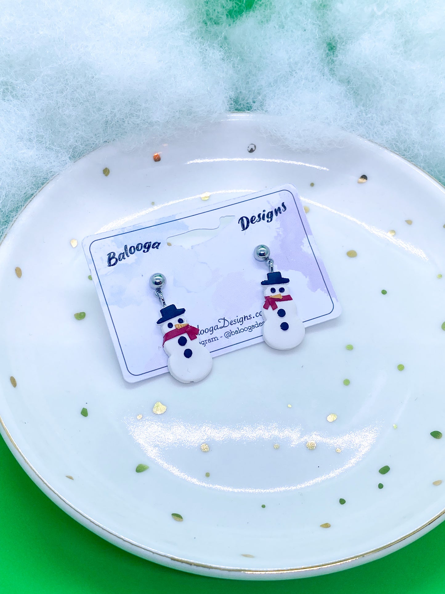 Dangly Snowman Studs